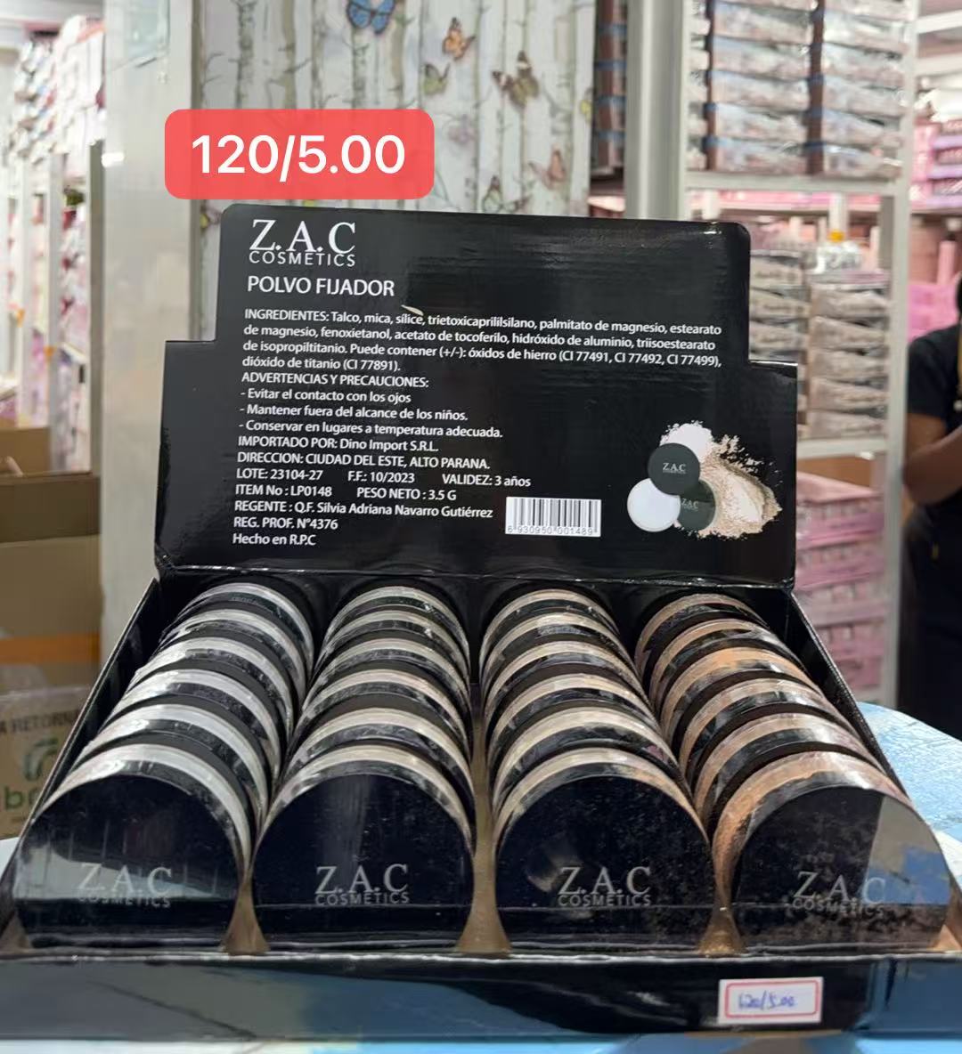Polvo Fixador ZAC Cosmetics - display com unidades