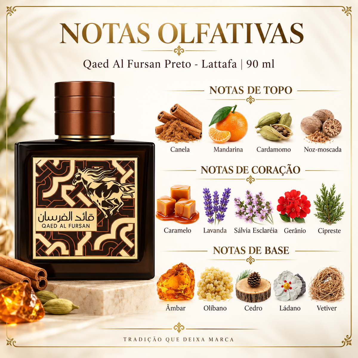 Lattafa Qaed Al Fursan Preto