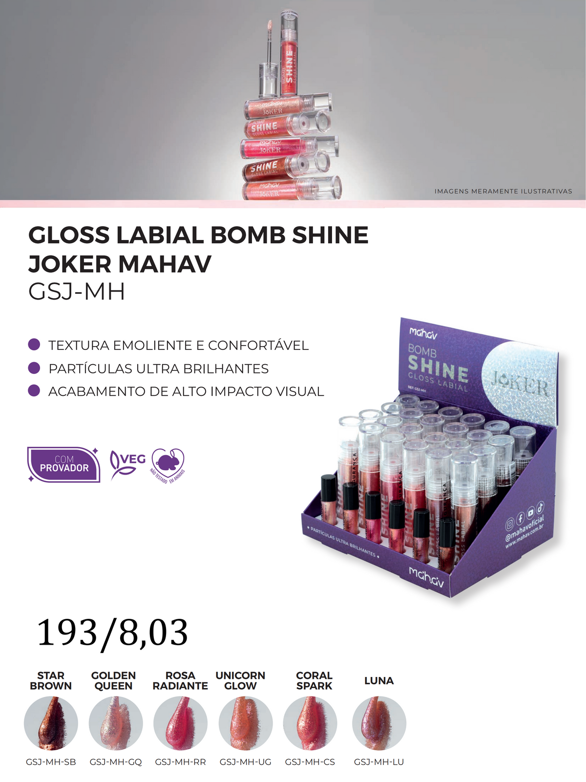 Gloss Labial Mega Bocão Efeito Plumper Mahav - display