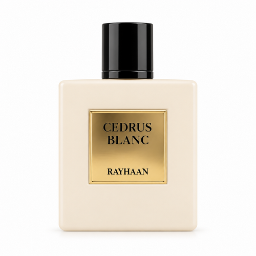 Perfume Rayhaan Cedrus Blanc 100 ml em fundo branco