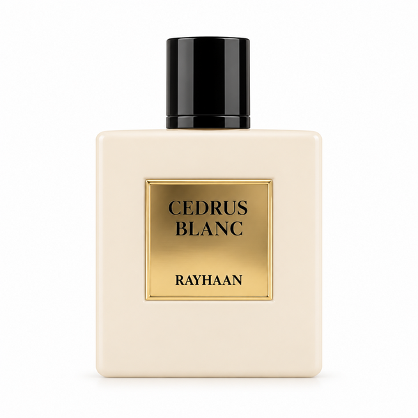 Perfume Rayhaan Cedrus Blanc 100 ml em fundo branco