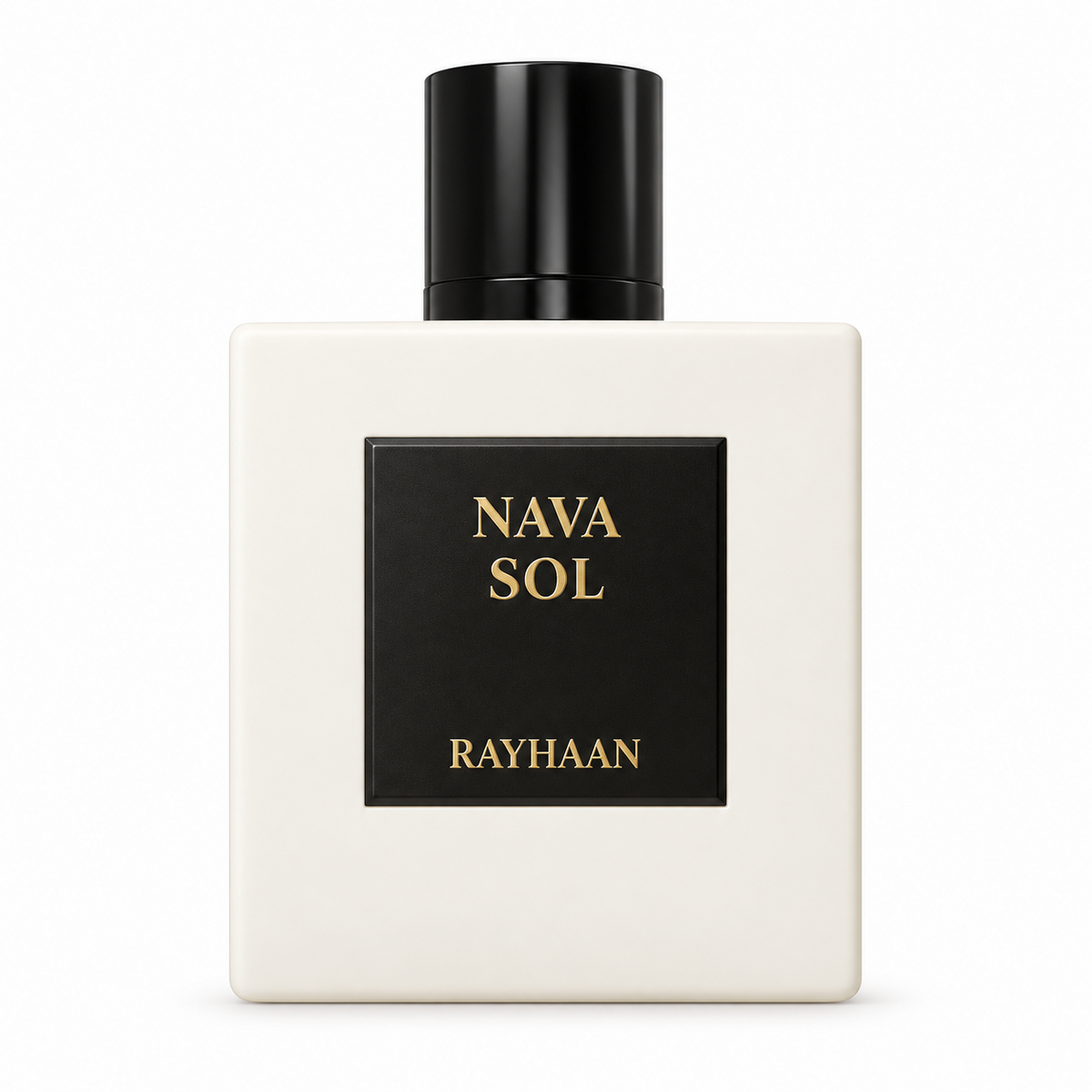 Frasco Rayhaan Nava Sol 100 ml em fundo branco