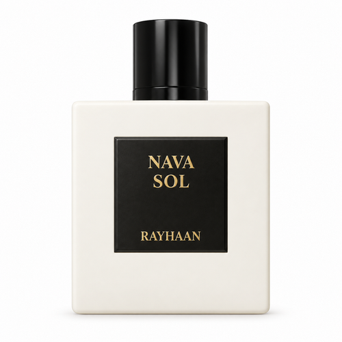 Frasco Rayhaan Nava Sol 100 ml em fundo branco