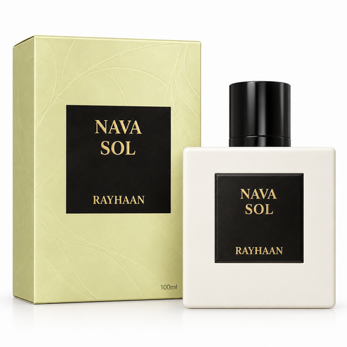 Rayhaan Nava Sol 100 ml com caixa em fundo branco